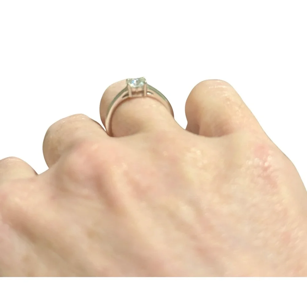 0.6ct Certified Moissanite Promise or engagement Ring 14K over 925 silver size 7
